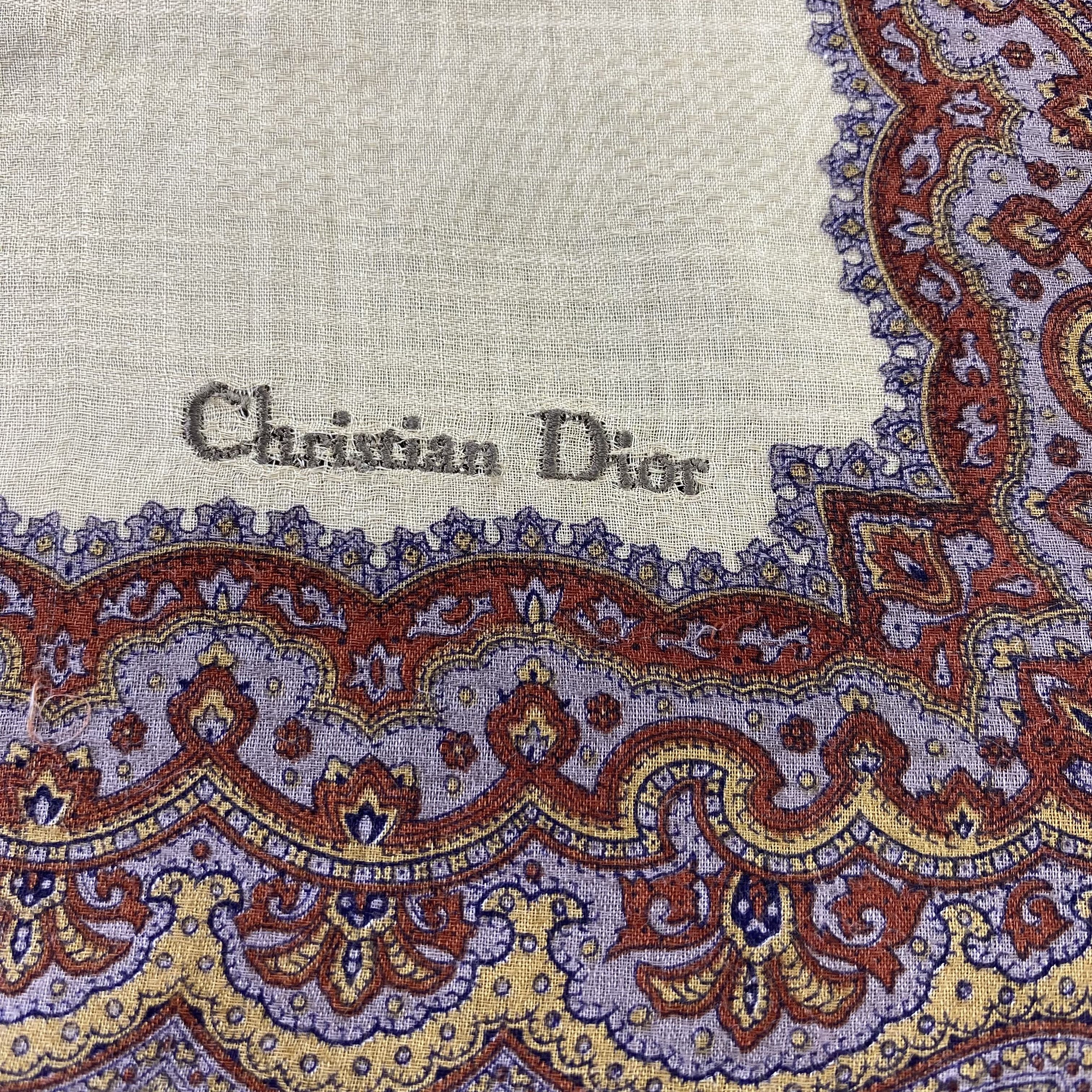 Designer Christian Dior Paislee Handkerchief/Bandana/Neckerchief-B687 Size ONE SIZE - 5 Thumbnail
