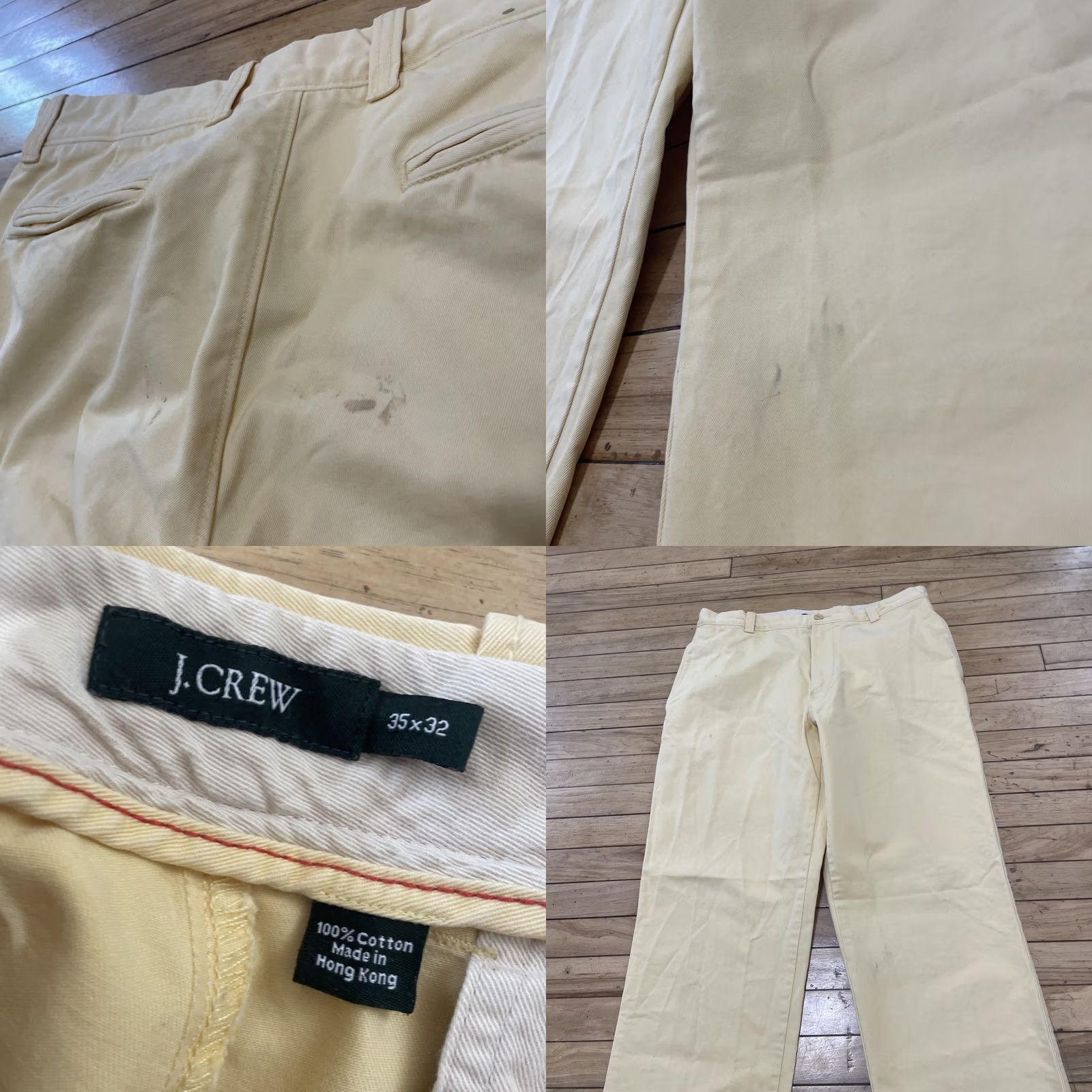J.Crew VINTAGE J.CREW Thick Broken In Pants Men 35x32 Yellow Golf Chino 90s Grunge Y2K Size US 35 - 10 Thumbnail