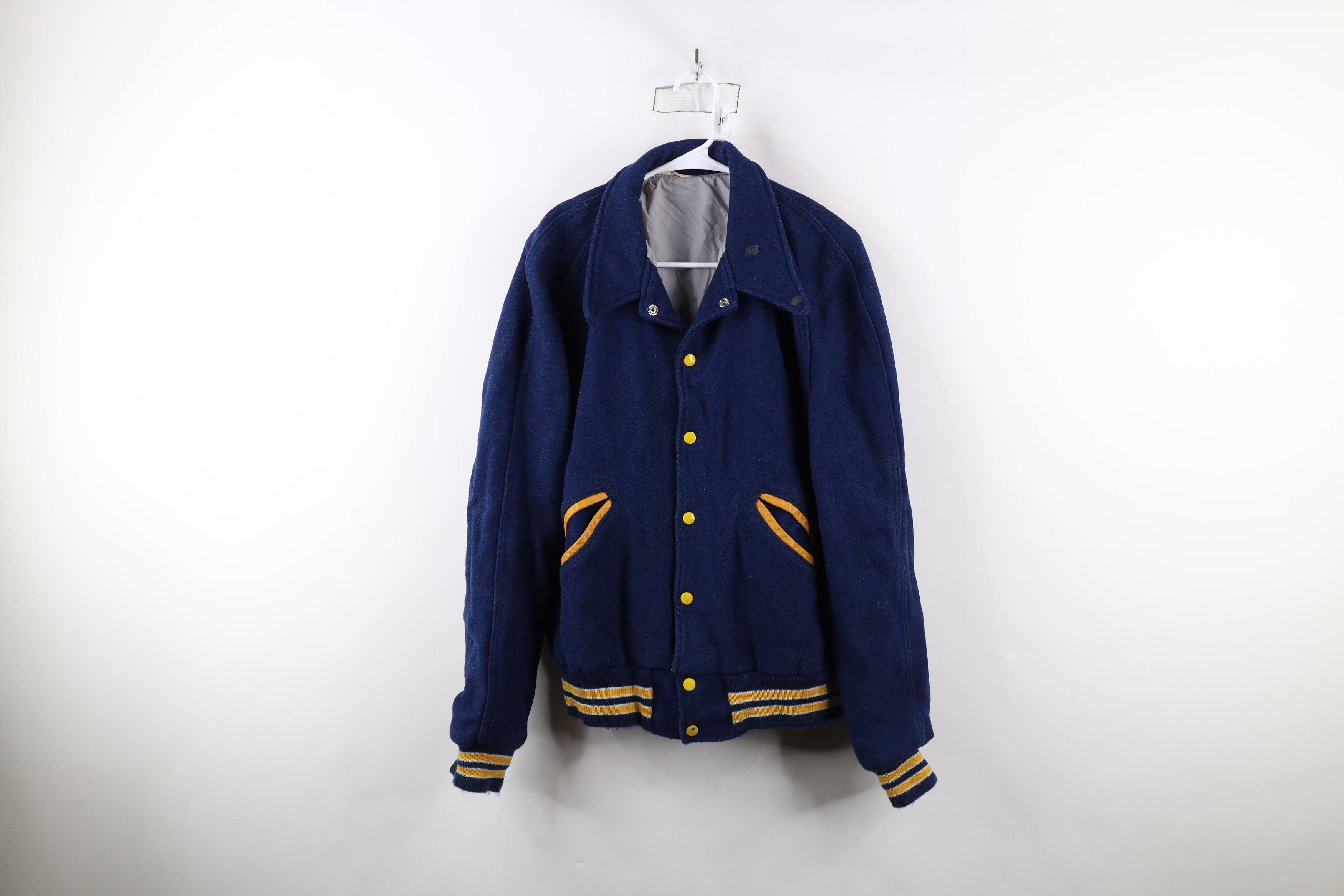 Vintage Vintage 70s Streetwear Wool ACS Athens Greece Varsity Jacket Size US XL / EU 56 / 4 - 1 Thumbnail