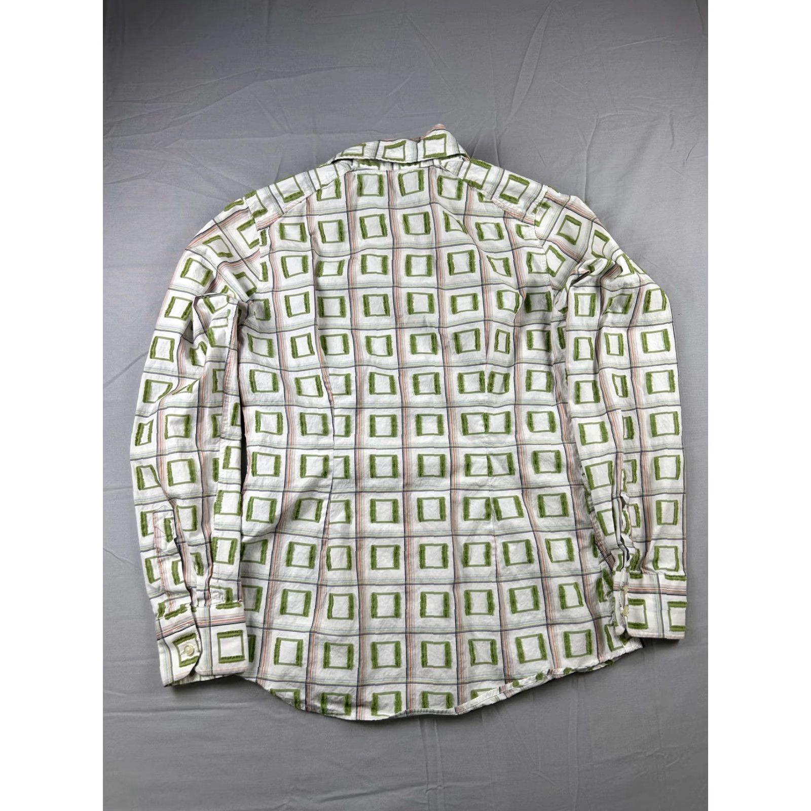Etro ETRO Shirt Womens 42 White Green Geometric Slim Fit Long Sleeve Made In Italy Size M / US 6-8 / IT 42-44 - 2 Thumbnail