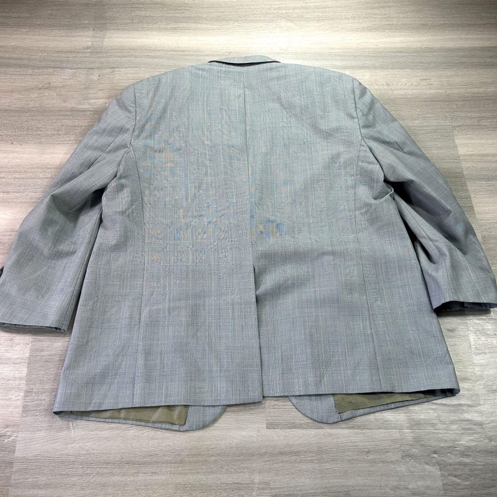 Vintage Coppley Black/Gray Wool Check Sport Coat Jacket 46 Mens Single-Breasted Two-Button Notch Lapel 120s Canada Formal Business Size US S / EU 44-46 / 1 - 3 Thumbnail