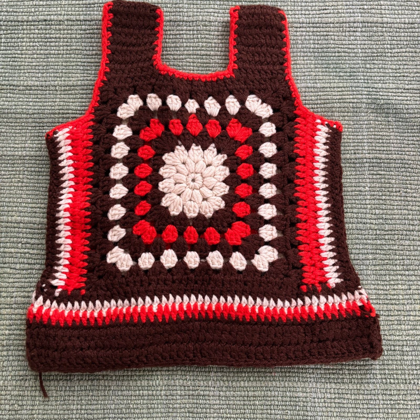 Vintage 1970s Vintage Knit Crochet Handmade Womens Tank Top Small Size S / US 4 / IT 40 - 5 Thumbnail