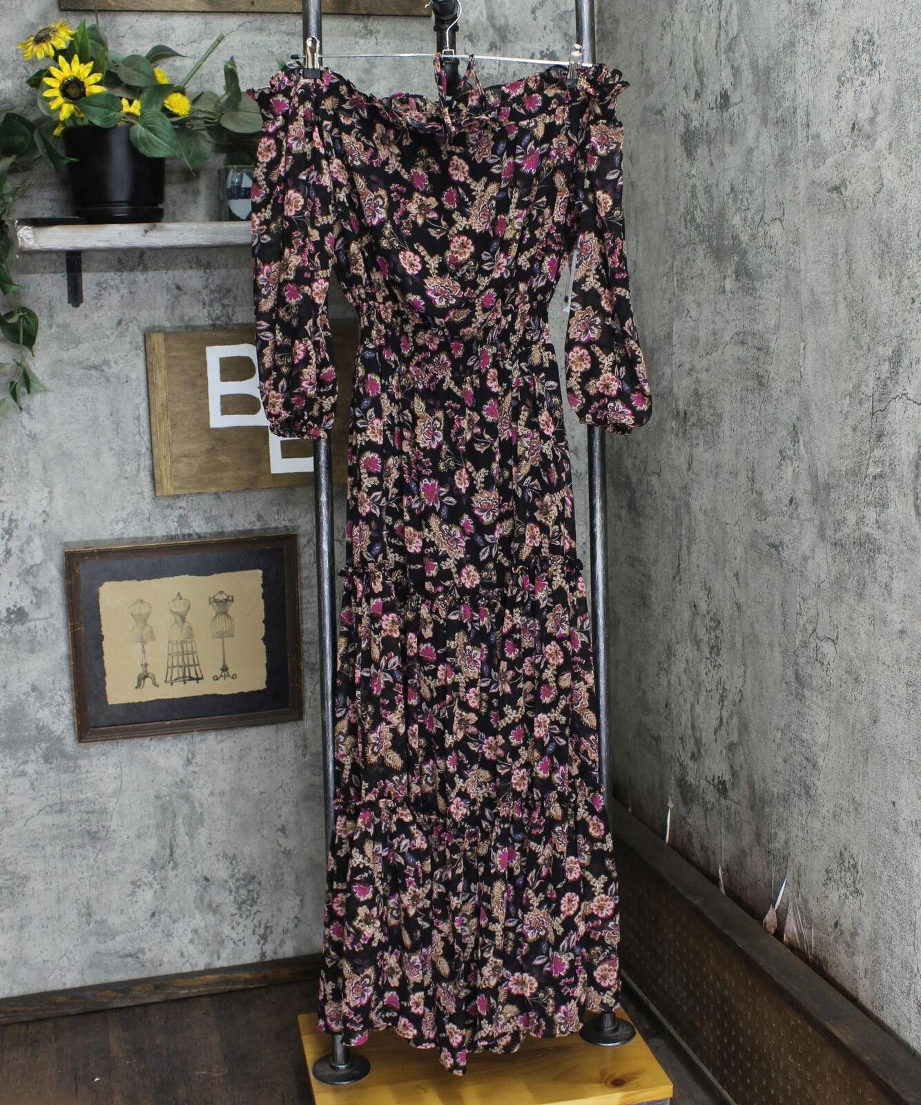 Designer NWT 1.state Maxi Dress 8122994 M Wood Block Floral Brown Size M / US 6-8 / IT 42-44 - 1 Thumbnail