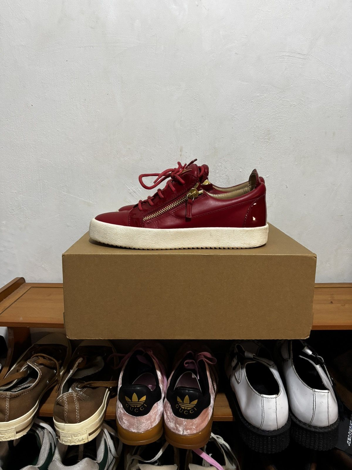 Giuseppe Zanotti Giuseppe Zanotti Red Sneakers Size US 8 / EU 41 - 1 Thumbnail