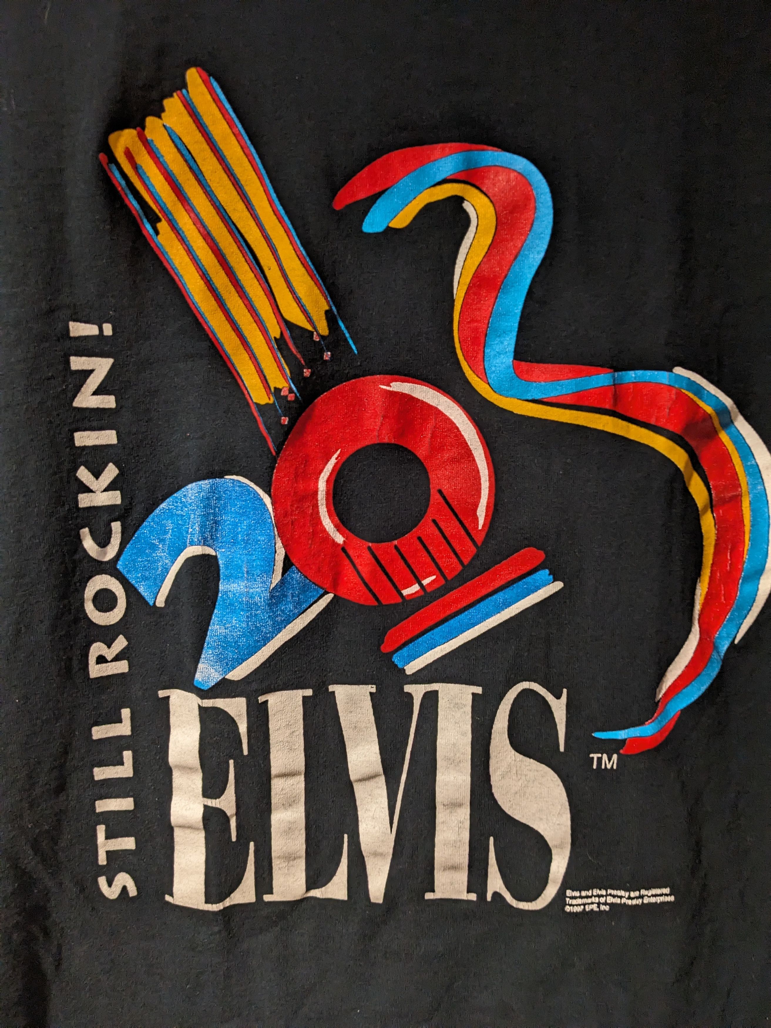 Band Tees × Vintage Vintage 1997 Elvis Still Rockin Black Large T-Shirt Size US L / EU 52-54 / 3 - 2 Thumbnail