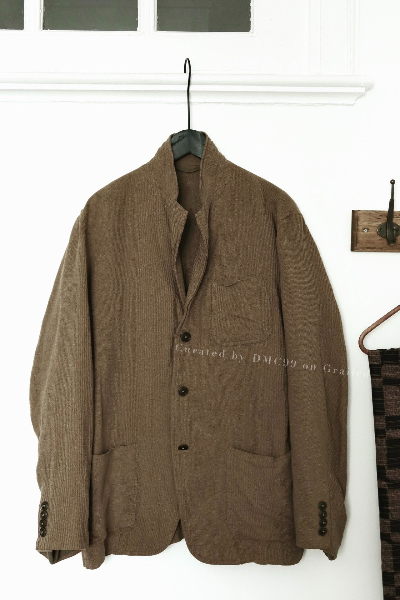 Comoli Silk Linen Jacket Two Collars