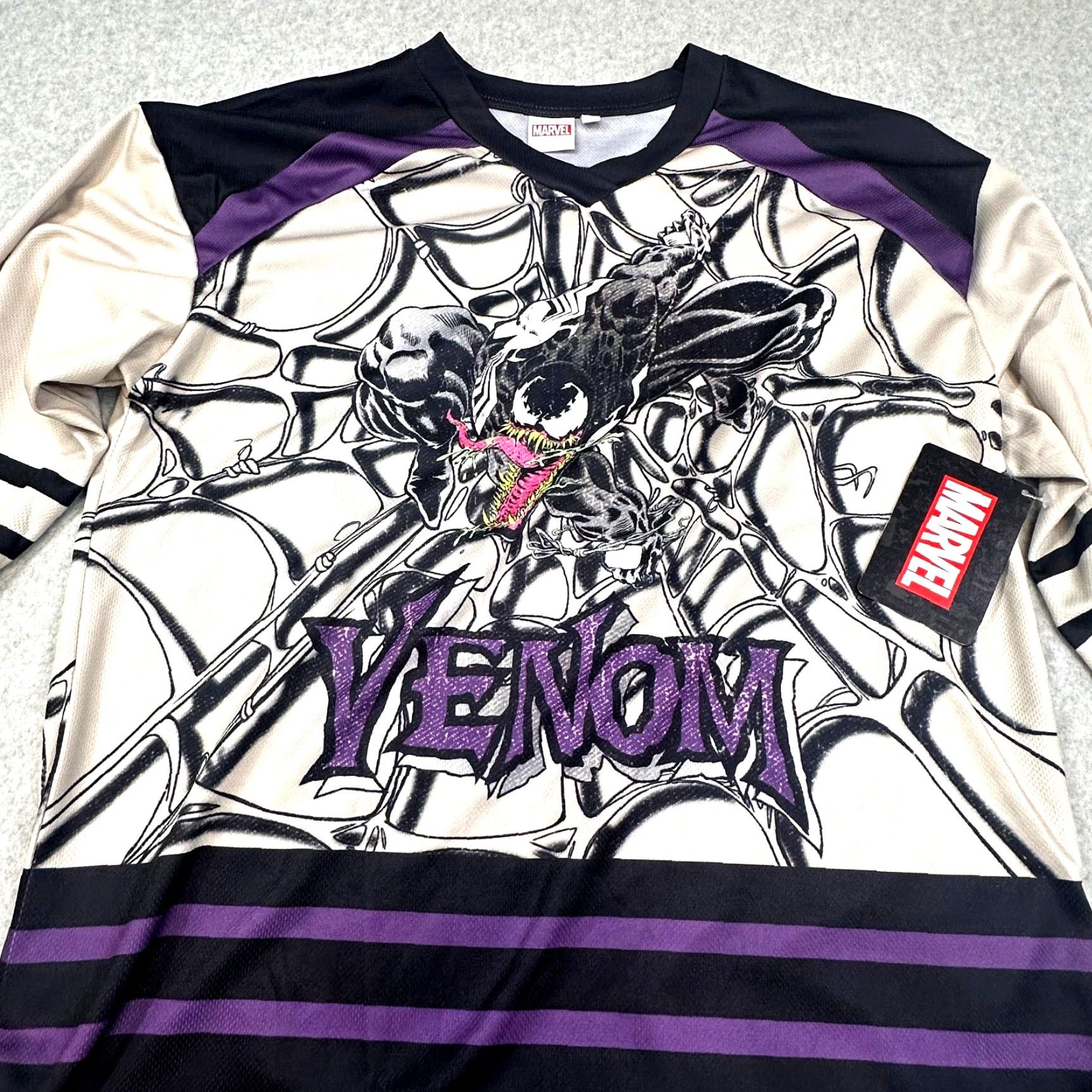 Vintage Marvel Venom Mens Small AOP Double-Sided LightWeight Hockey Jersey T-Shirt NWT Ugly? Size US S / EU 44-46 / 1 - 3 Thumbnail