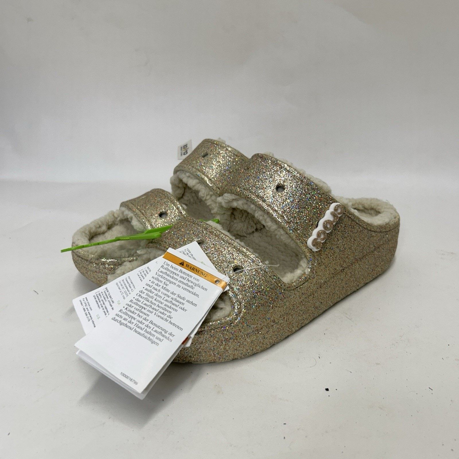 Crocs Crocs Classic Cozzzy Glitter Sandal Slide “Gold Beige” Size US 9 / IT 39 - 3 Thumbnail