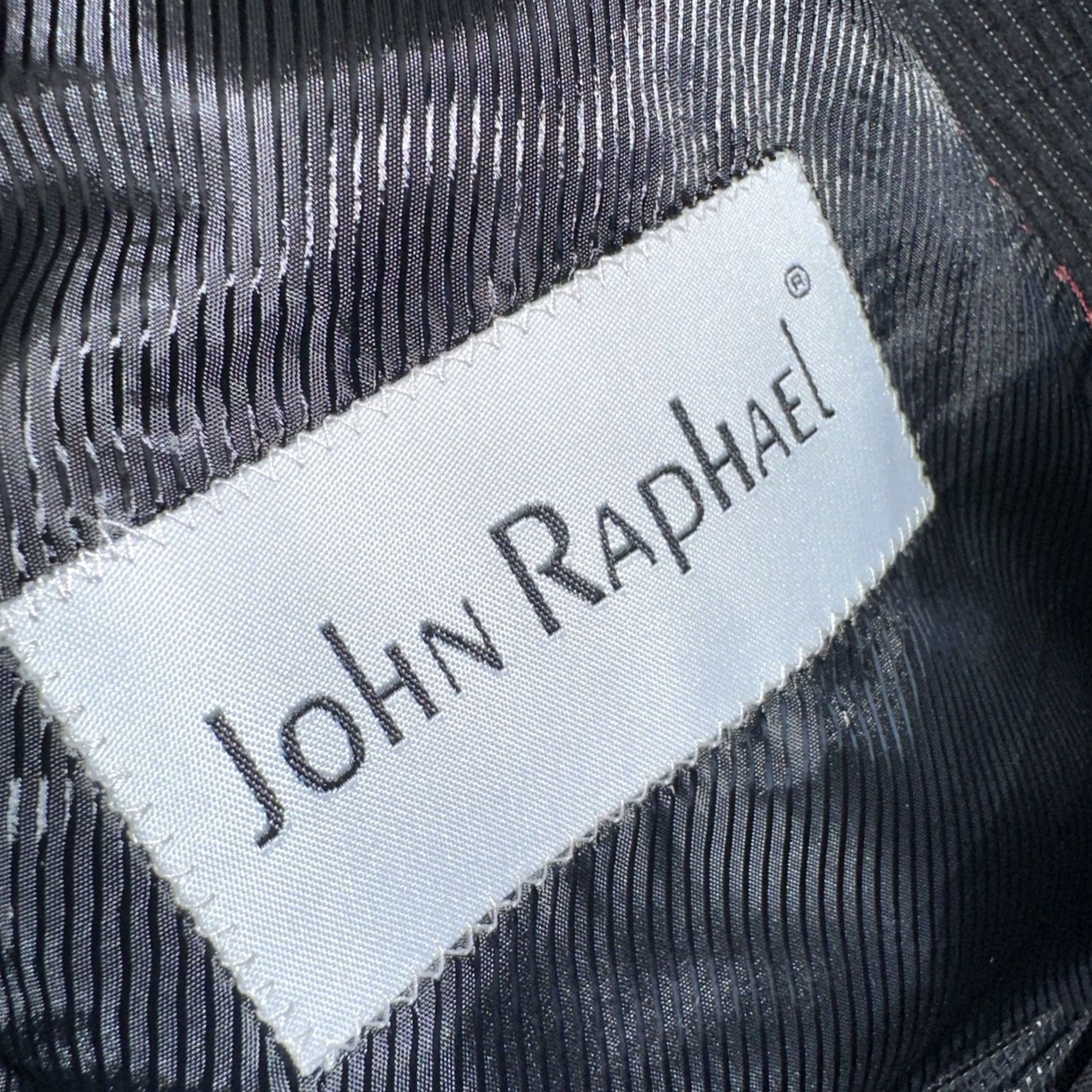 Vintage John Rafael Men’s Suit Jacket Pinstripe Black 48L Big & Tall Suit Jacket 2 Piece Mens Size 48R - 3 Thumbnail