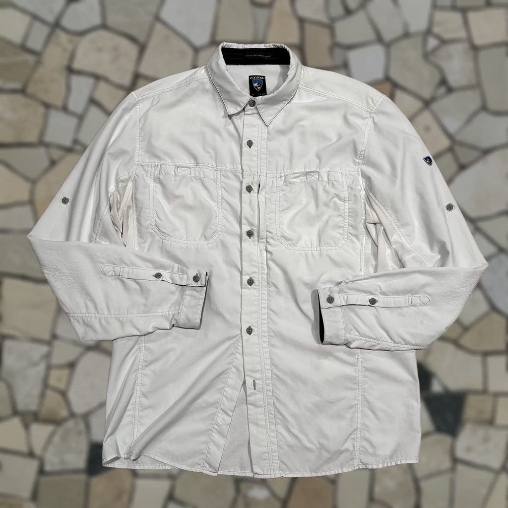 Vintage Kuhl Invoke Button Up Shirt Long Sleeve White Women’s Large *Stains Size L / US 10 / IT 46 - 1 Thumbnail