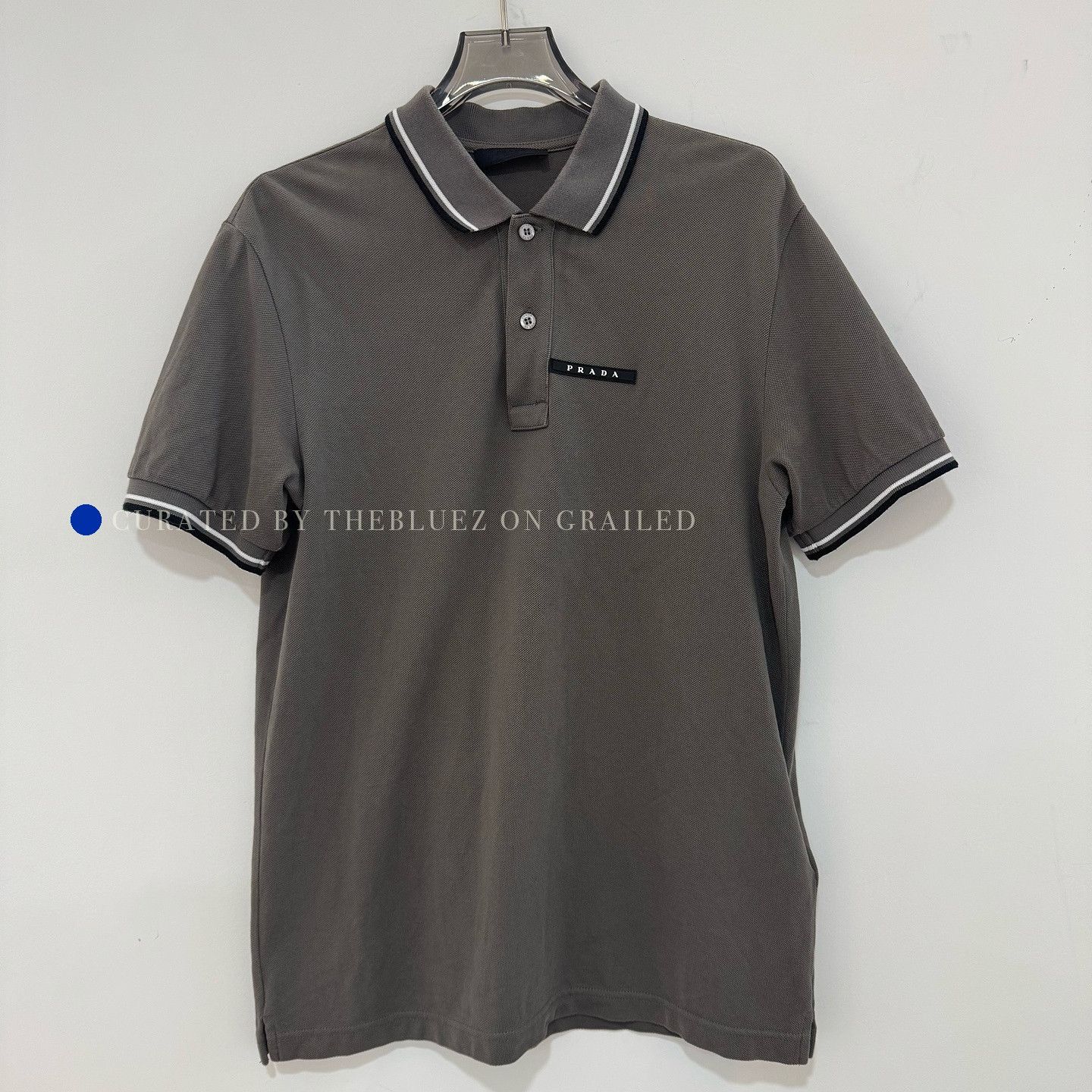 Prada Gray Short-Sleeve Polo Shirt Size US M / EU 48-50 / 2 - 1 Thumbnail