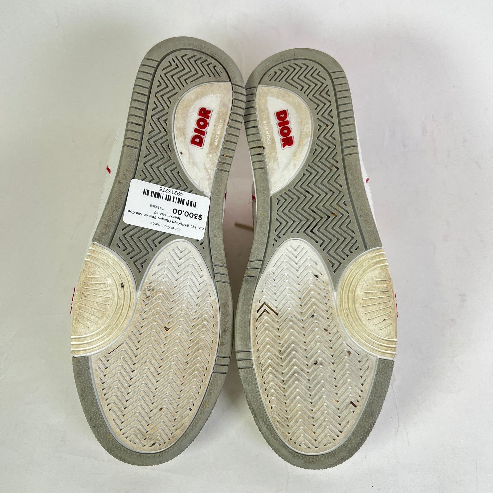 Dior Dior B27 White/Red Oblique Uptown Mid-Top Sneaker Size 45 Size US 12 / EU 45 - 6 Thumbnail