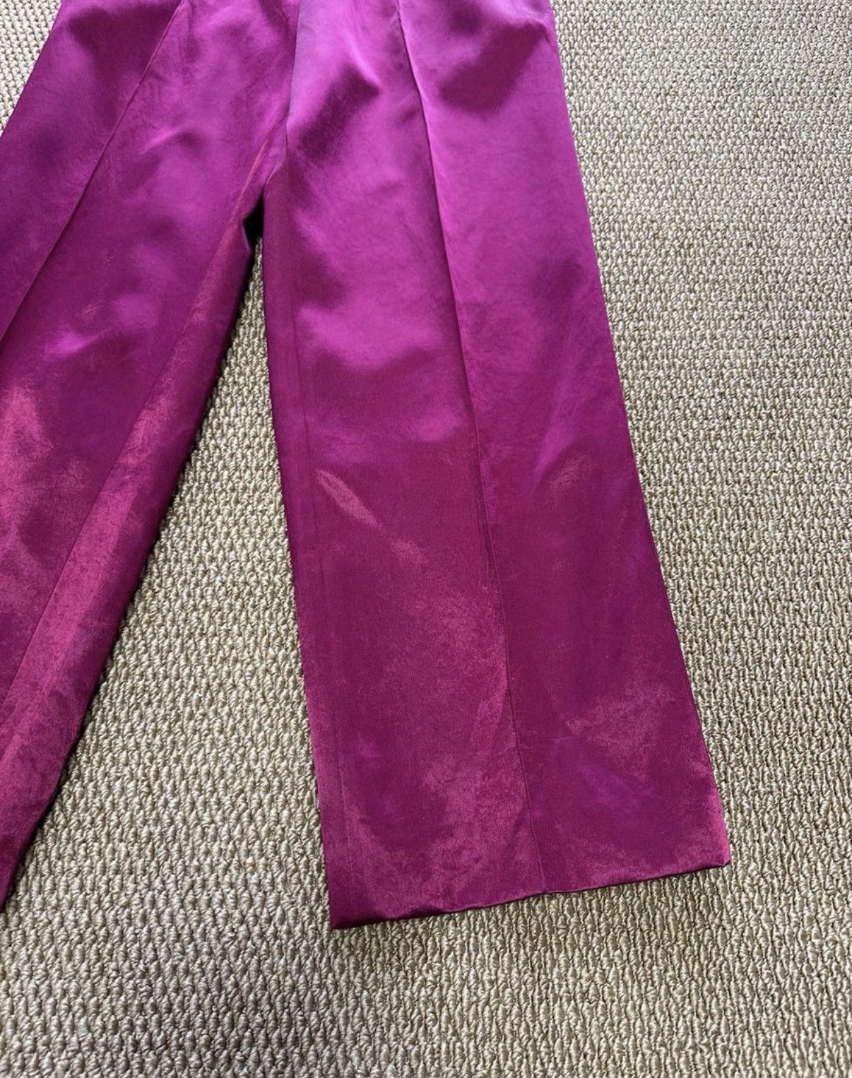Peter Do Peter Do Red Satin Belted Trousers, Early Classic Model K23 Size 25" / US 0 / IT 36 - 2 Thumbnail
