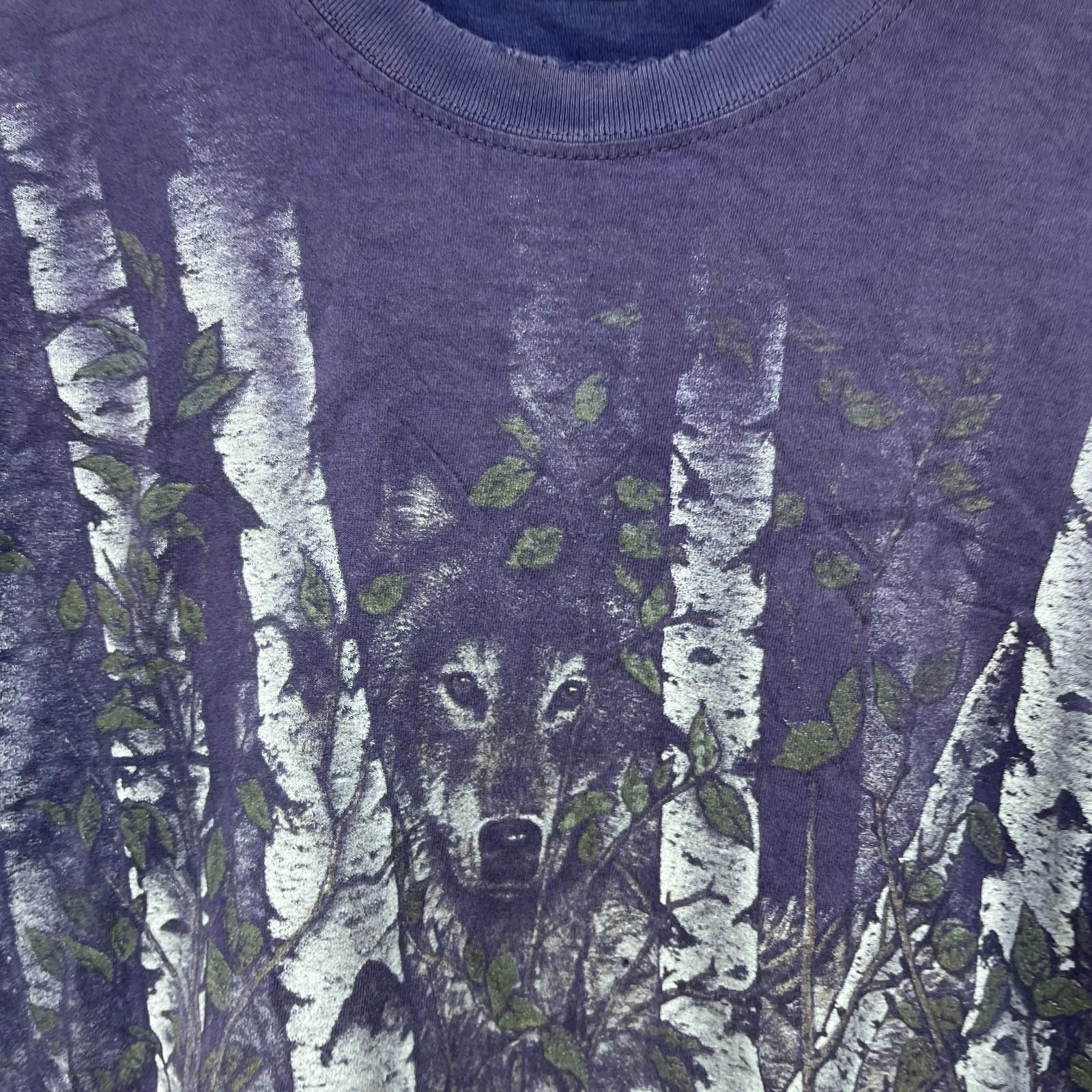Vintage Vintage 90s Wolf Animal Nature Faded T Shirt Large Size US L / EU 52-54 / 3 - 4 Thumbnail