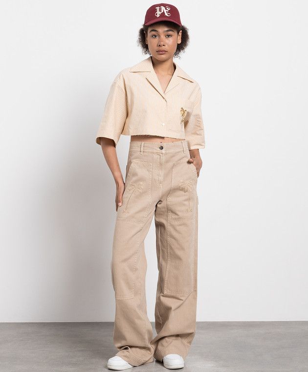 Palm Angels o1y1125 Cargo Pant in Beige Size 30" / US 8 / IT 44 - 5 Thumbnail
