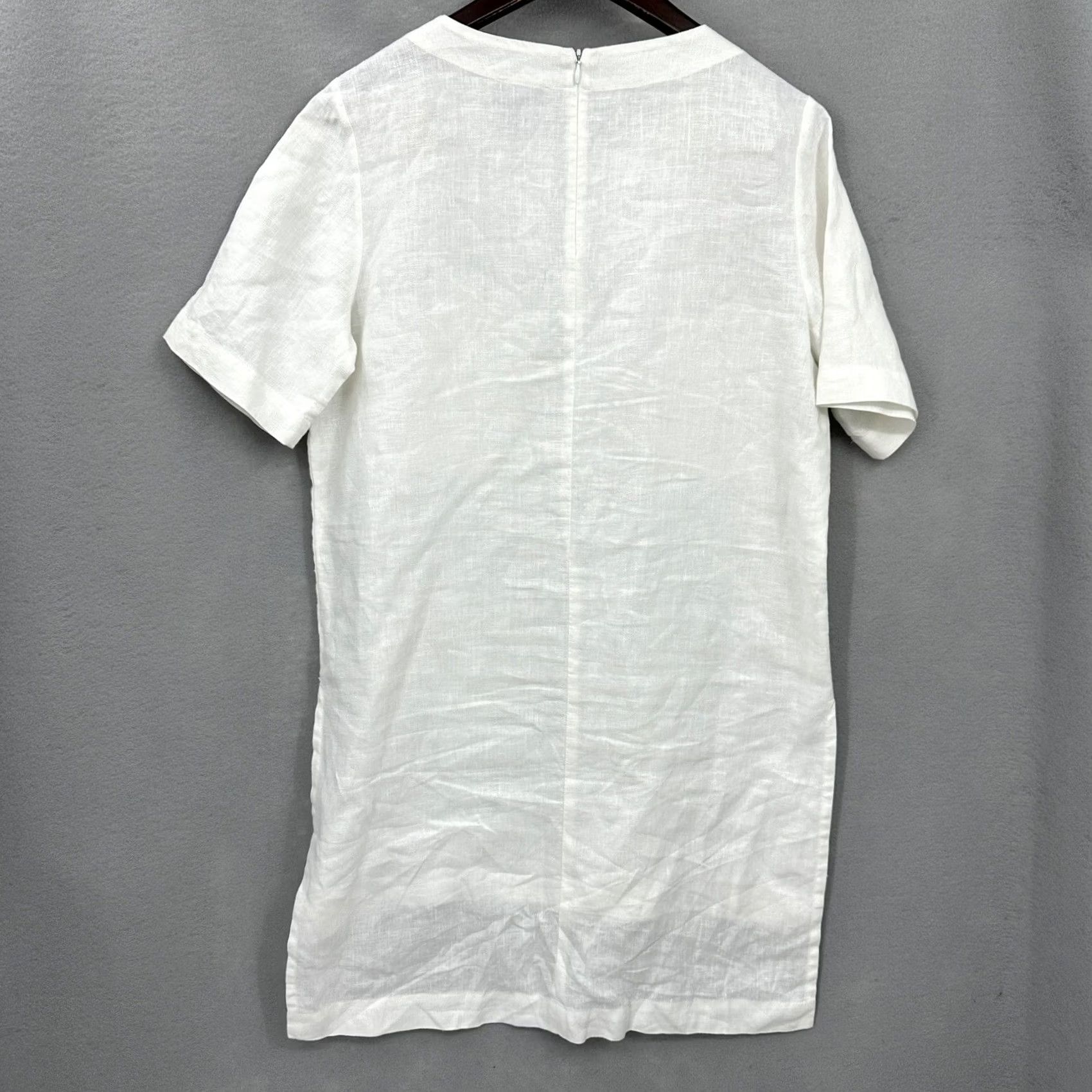 Vintage Ronen Chen Blouse Womens 6 White Tunic Linen Lagenlook Minimalist Quiet Luxury Size M / US 6-8 / IT 42-44 - 6 Thumbnail