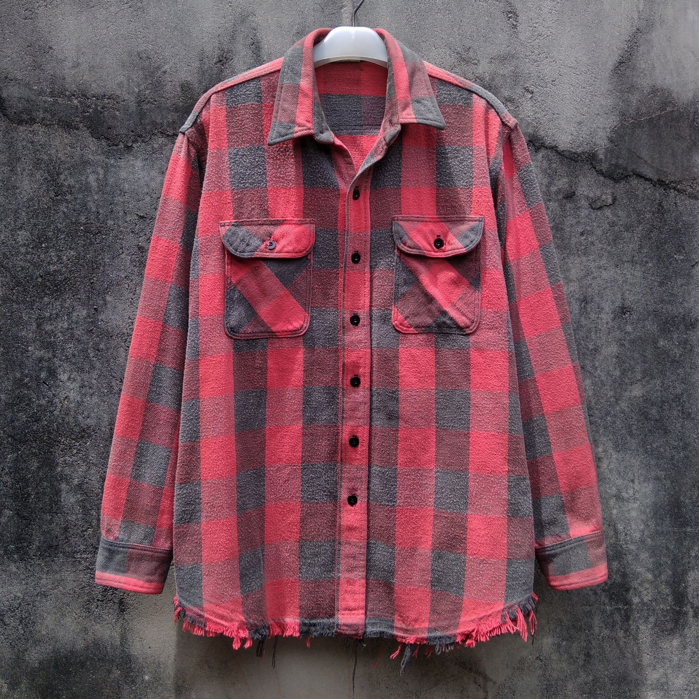 4GSELLER Vintage 90's Flannel Distressed Grunge PRENTISS OUTDOOR Size US L / EU 52-54 / 3 - 1 Thumbnail