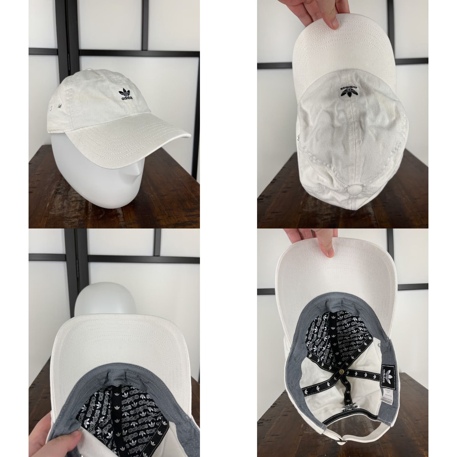 Adidas adidas Hat Cap Strap Back Adult One Size White 100% Cotton Embroidered Trefoil Shirt Baseball Cap Unisex Adults Mens Womens Boys Girls Size ONE SIZE - 8 Thumbnail
