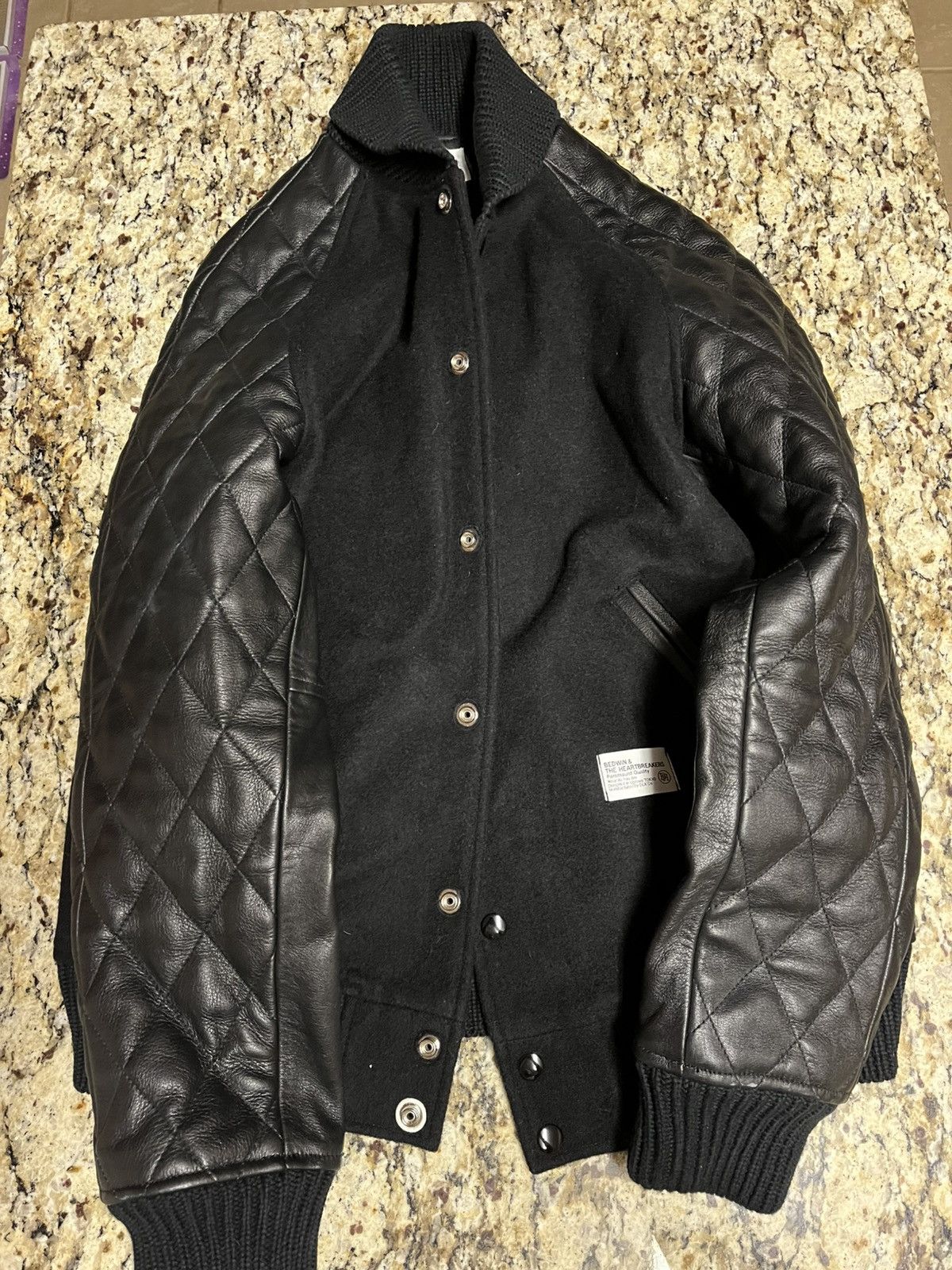 Bedwin & The Heartbreakers Bedwin & The Heartbreakers varsity jacket black leather Size US M / EU 48-50 / 2 - 1 Thumbnail