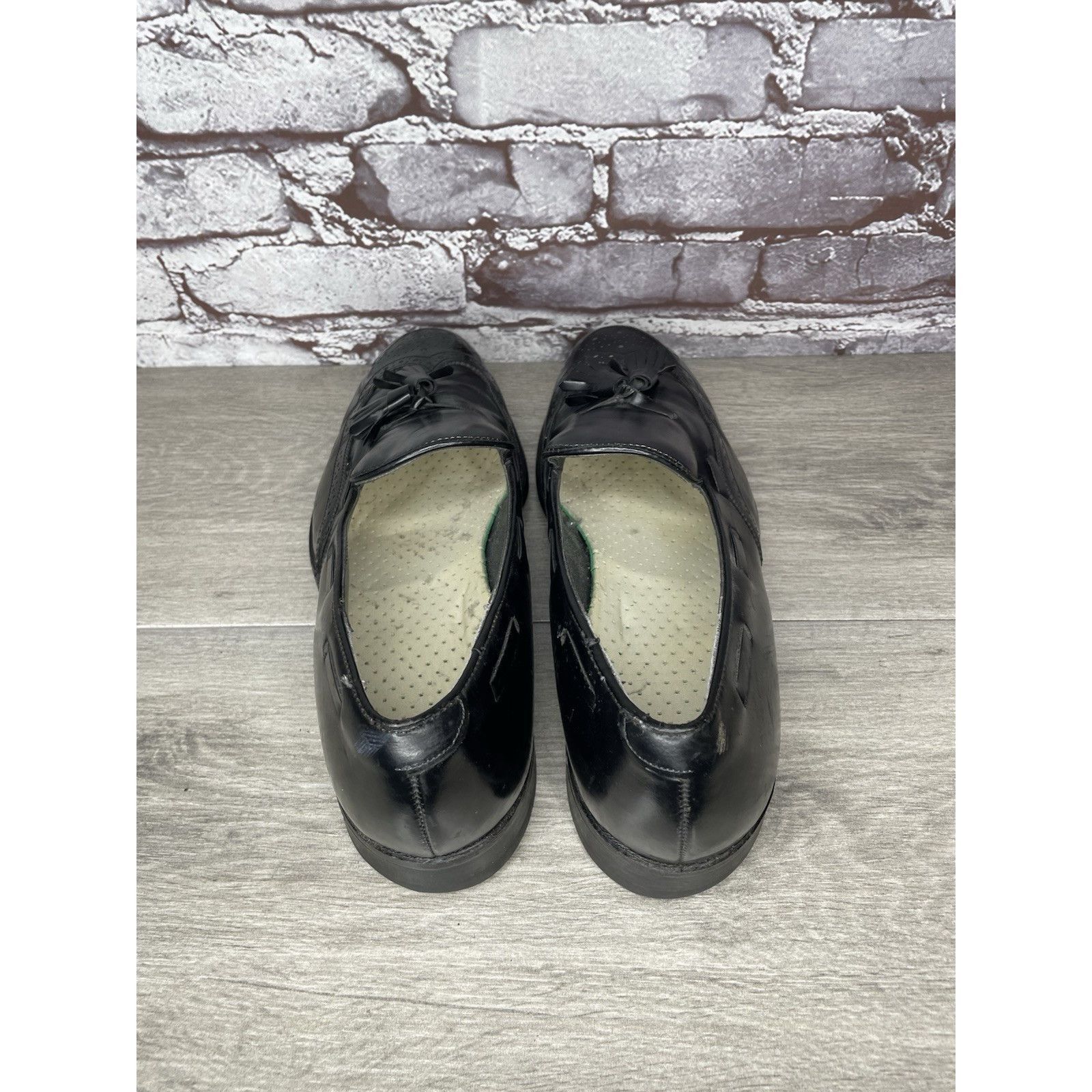 JOHN LAWRENCE SULLIVAN O'Sullivan Black Leather Wingtip VTG Loafers Dress Shoes Men Size US 12 / EU 45 - 5 Thumbnail