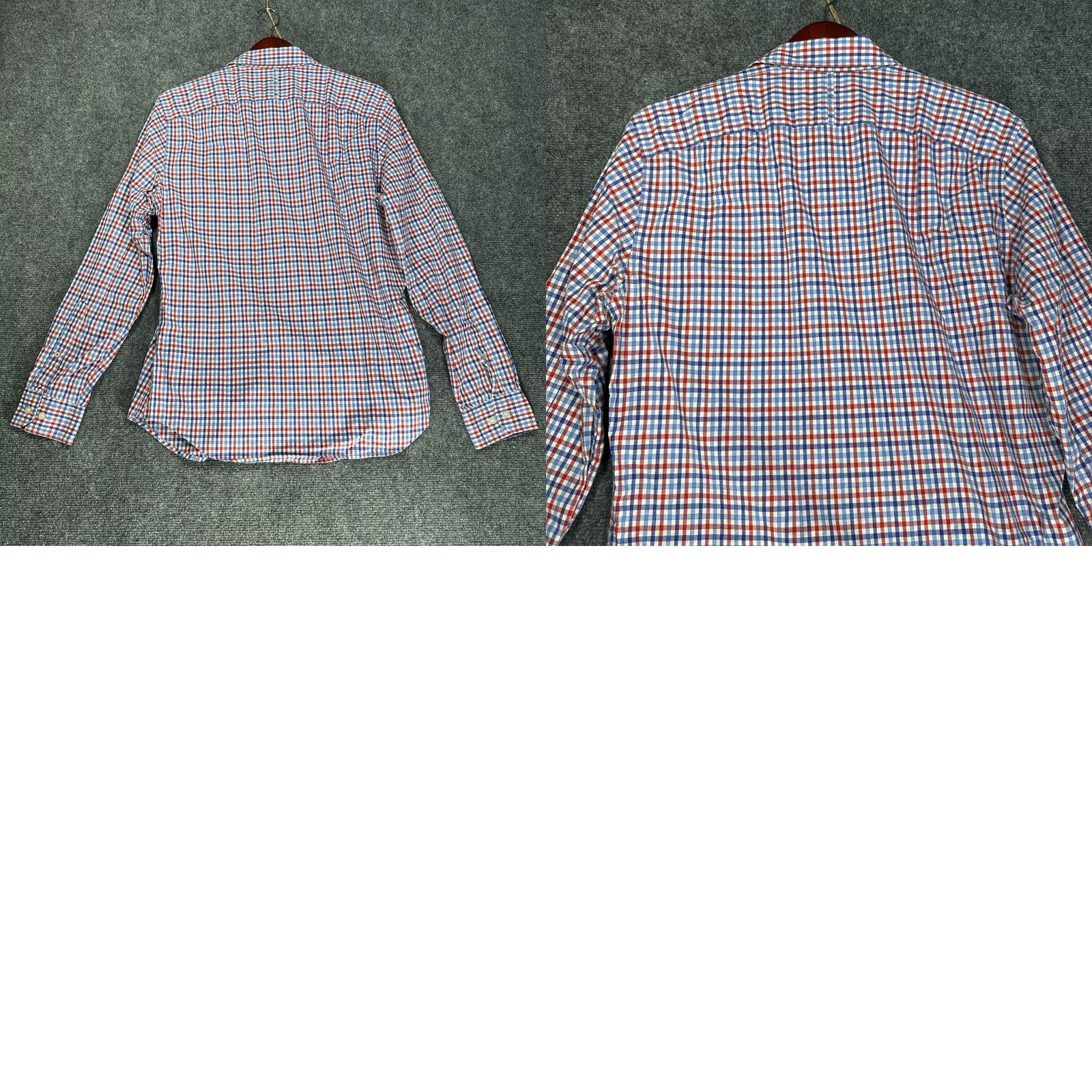 Banana Republic Banana Republic Shirt Mens M Grant Fit Custom Wash Blue White Red Plaid Button-Up Long Sleeve Size US M / EU 48-50 / 2 - 8 Thumbnail