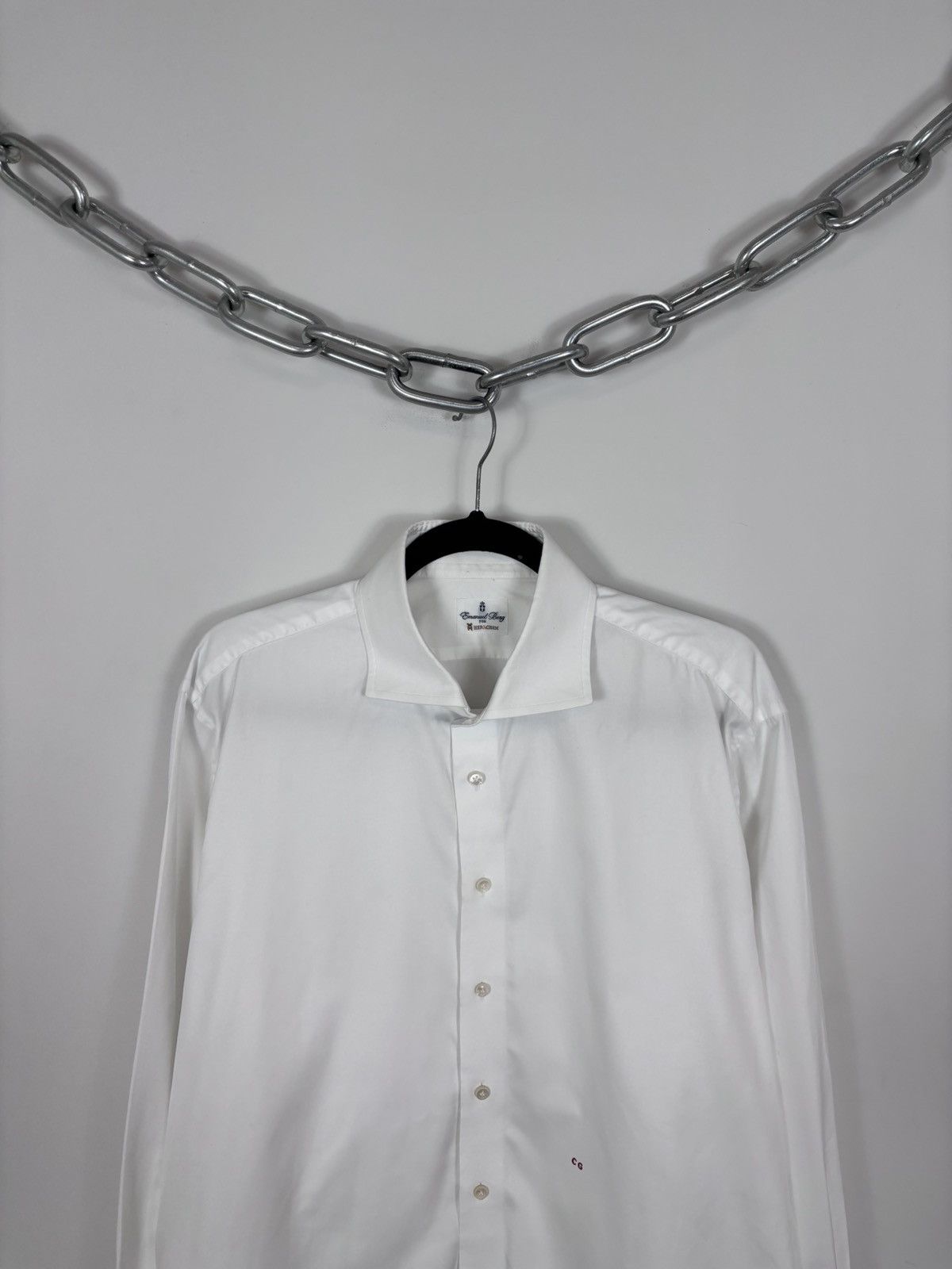 Other Emanuel Berg Men’s White Dress Button Up Shirt French Cuff Size US XL / EU 56 / 4 - 2 Thumbnail
