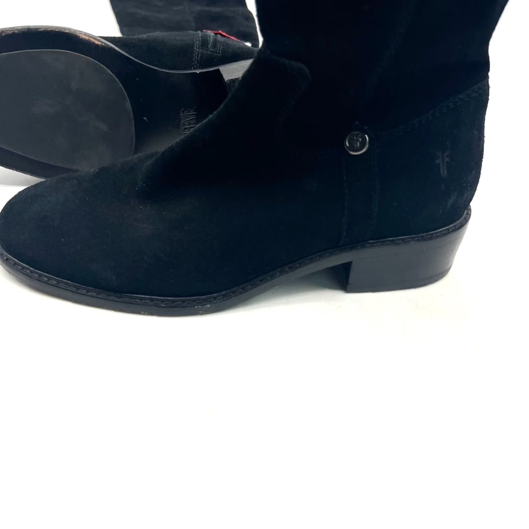 Frye FRYE Taylor Stretch Tall Boots Black Suede Womens Size 6 Bootie Size US 4 / IT 34 - 2 Thumbnail