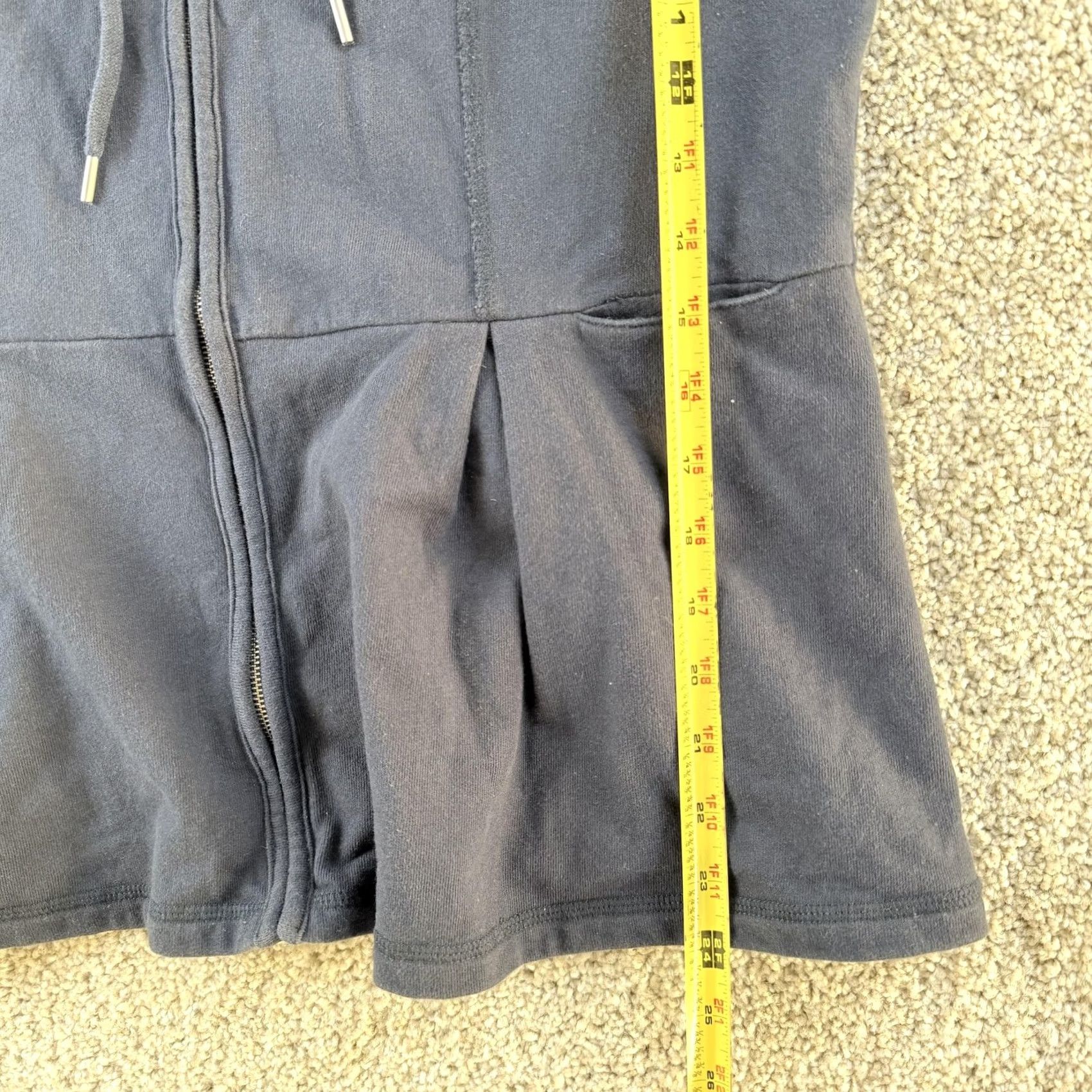 Vintage Y2K Preswick & Moore Jacket Womens PXL Navy Cotton Hooded Zip Pleated Hem Casual Size XL / US 12-14 / IT 48-50 - 7 Thumbnail
