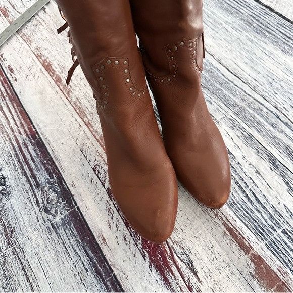 Vintage Vintage Nicole Genuine Leather Fringe Tall Heeled Boots Size US 8 / IT 38 - 4 Thumbnail