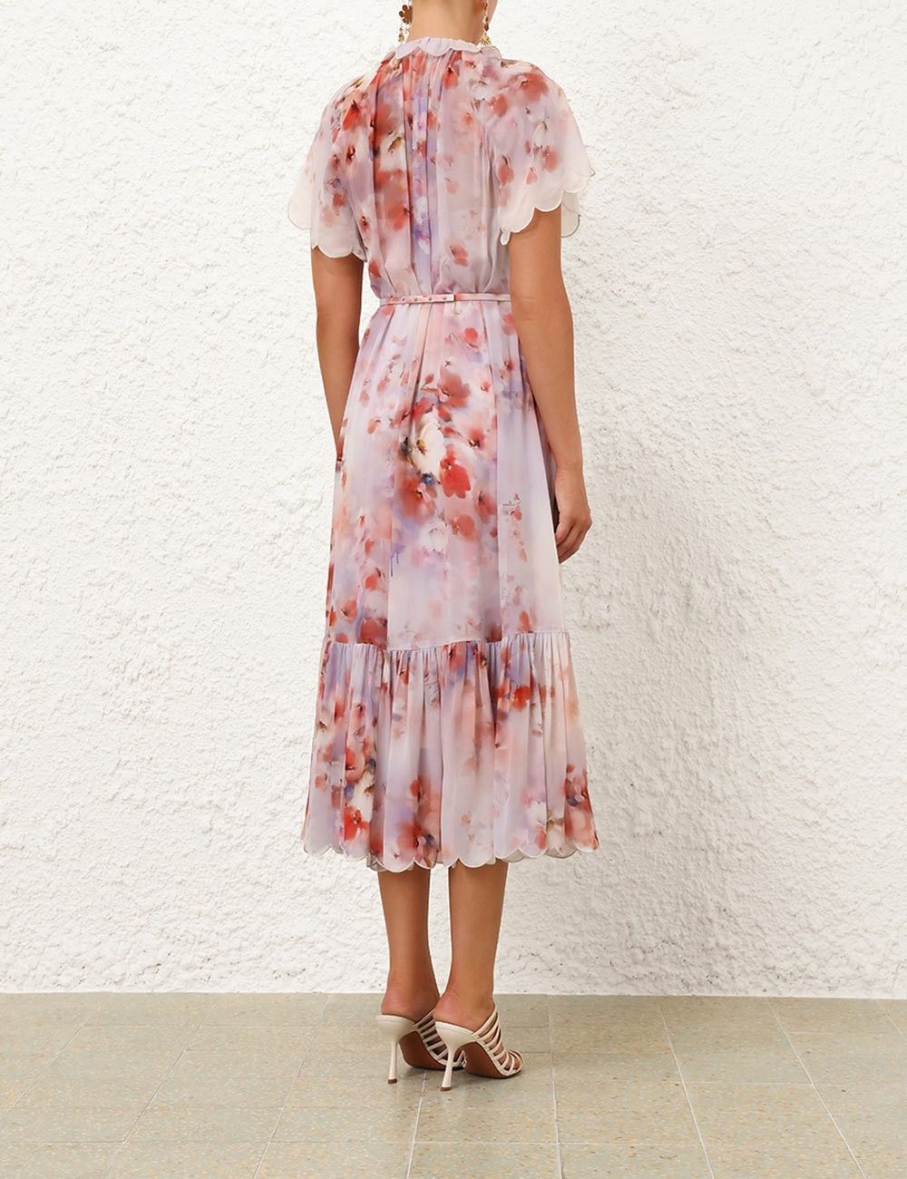 Zimmermann oc11z0226 Crush Flutter Midi Dress In Multicolor Size S / US 4 / IT 40 - 4 Thumbnail