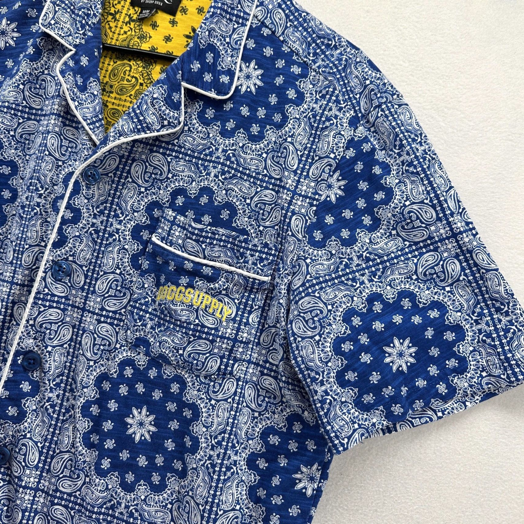 Vintage Dogg Supply Shirt Mens M Blue Paisley Bandana Button Up Snoop Dogg Hip Hop Embroidered Pocket Size US M / EU 48-50 / 2 - 3 Thumbnail