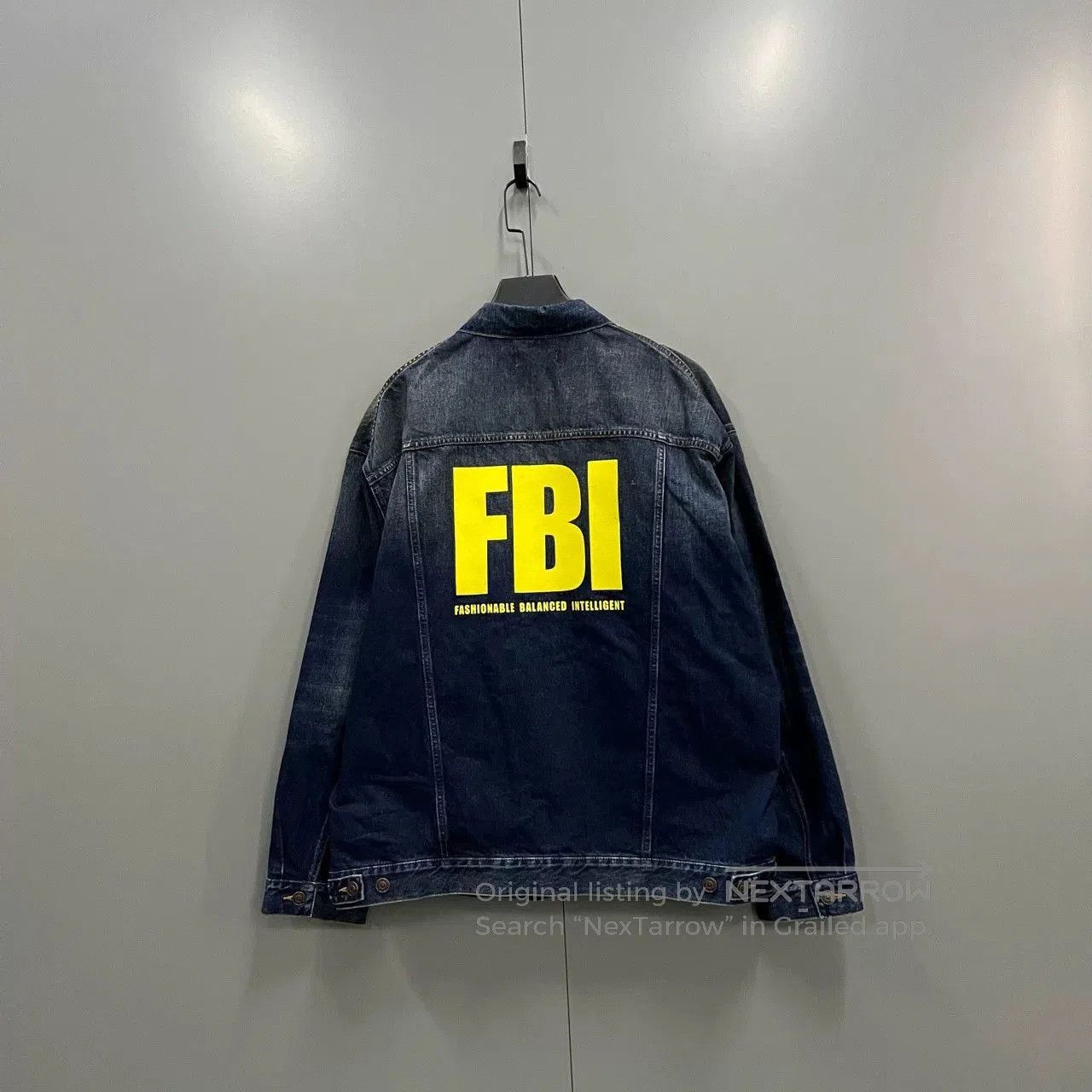 Balenciaga Balenciaga FBI Print Denim Jacket. Size US S / EU 44-46 / 1 - 2 Thumbnail