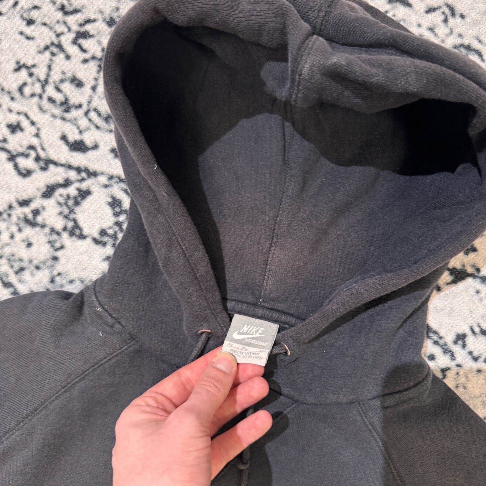 Nike × Vintage Nike Black Cotton Hoodie Size XL Y2k 90s Center Swoosh Size US XL / EU 56 / 4 - 8 Thumbnail