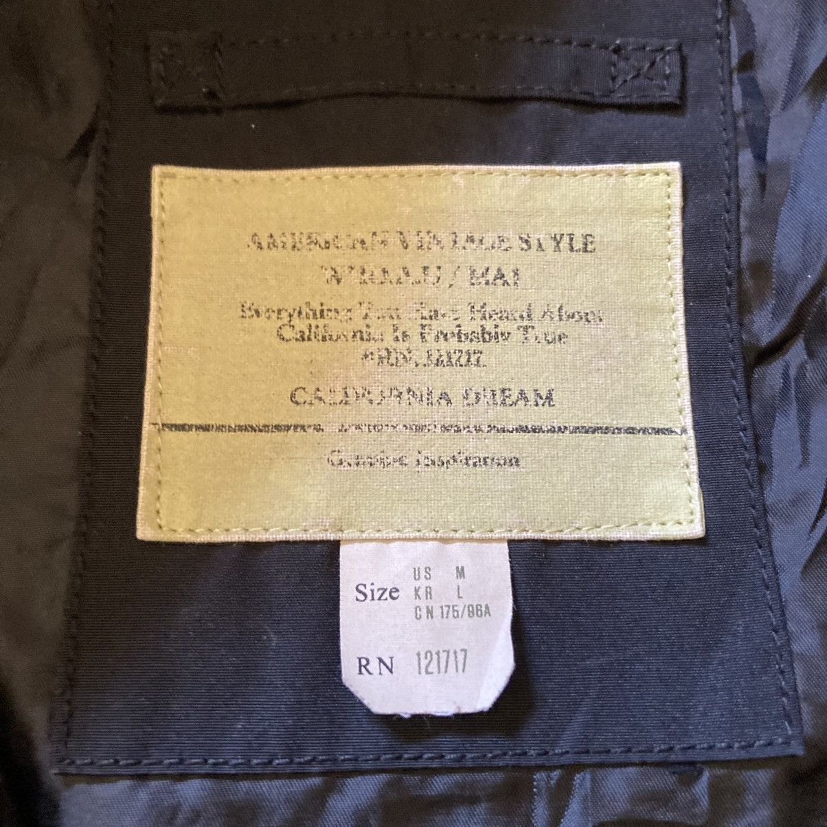 Who A.U. Vintage Style MA-1 Bomber Black Flight Jacket Size US M / EU 48-50 / 2 - 8 Thumbnail