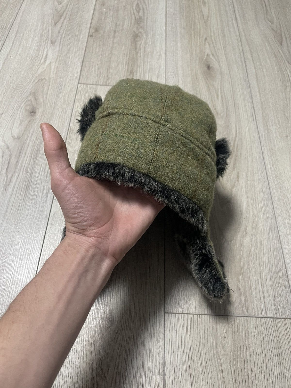 Japanese Brand Y2K Faux Fur Ushanka Tweed Vintage Fuzzy Warm Trapper Hat Size ONE SIZE - 4 Thumbnail
