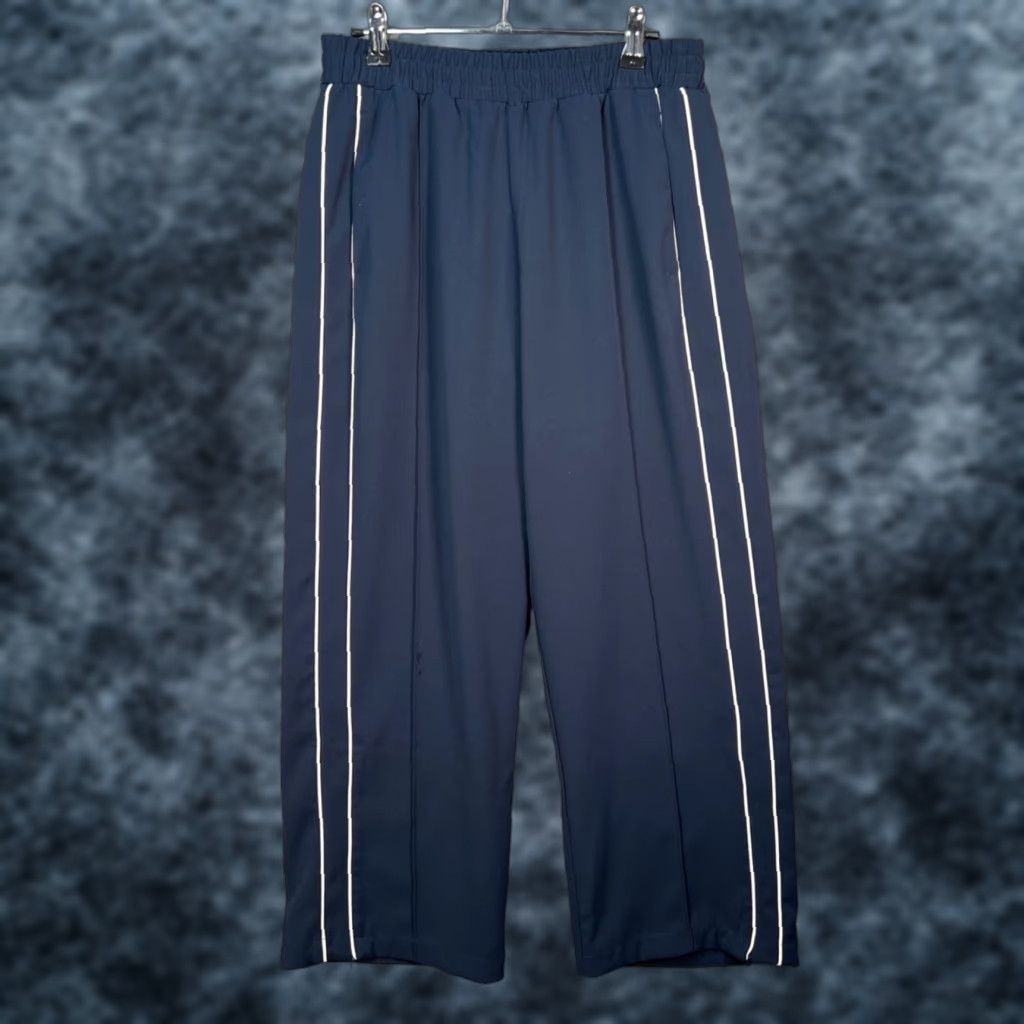 Abercrombie & Fitch Abercrombie & Fitch Mens XS Navy Cropped Wide-Leg Pants Striped White Size US 27 - 1 Thumbnail