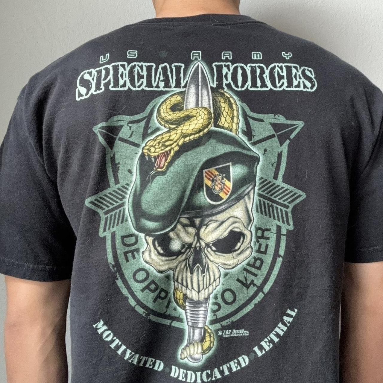 Vintage Vintage United States Special Forces 2000s Graphic Tee Shirt Size US L / EU 52-54 / 3 - 3 Thumbnail