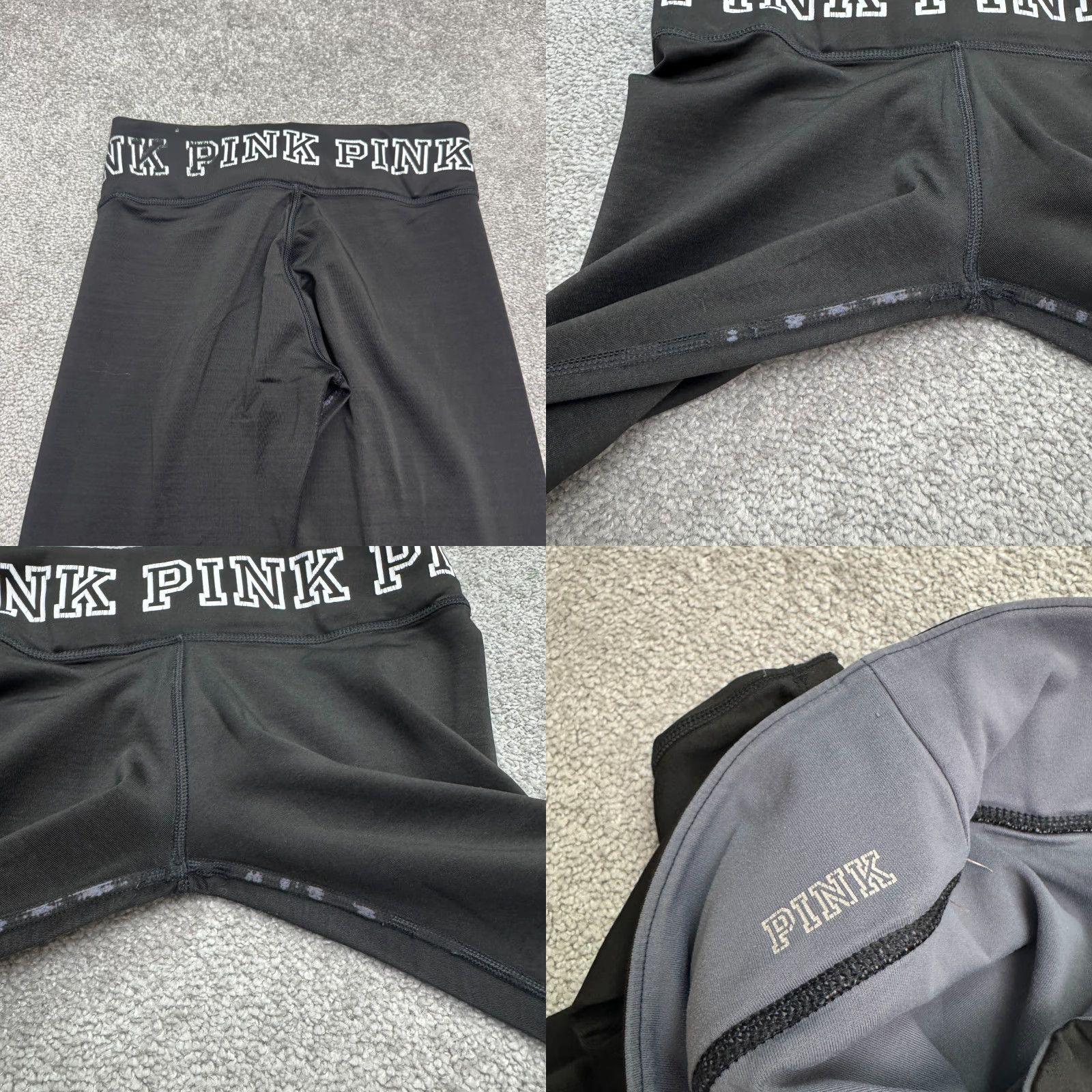 Victoria's Secret VINTAGE Victoria's Secret Reversible Leggings Womens 28 Black Gray Activewear Compression Athletic Size 28" / US 6 / IT 42 - 8 Thumbnail