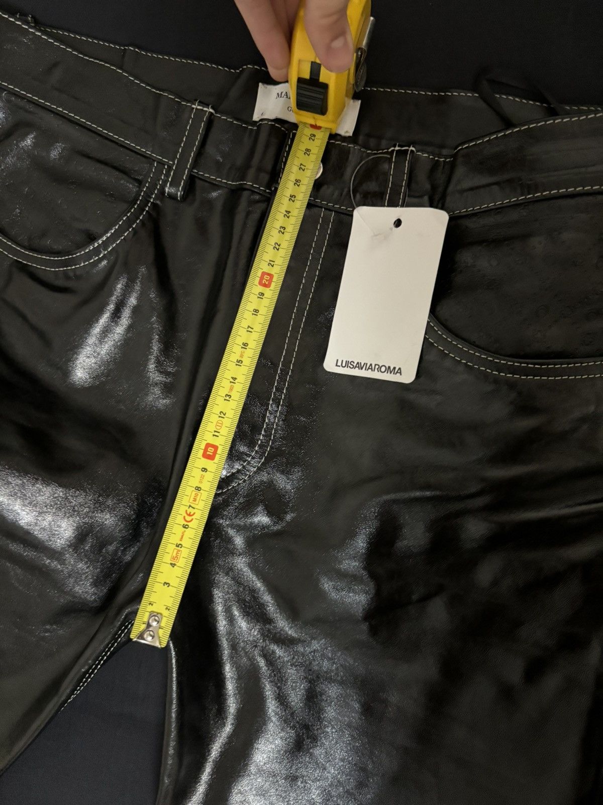 Marine Serre MARINE SERRE Black Embossed Leather Pants Size US 32 / EU 48 - 5 Thumbnail