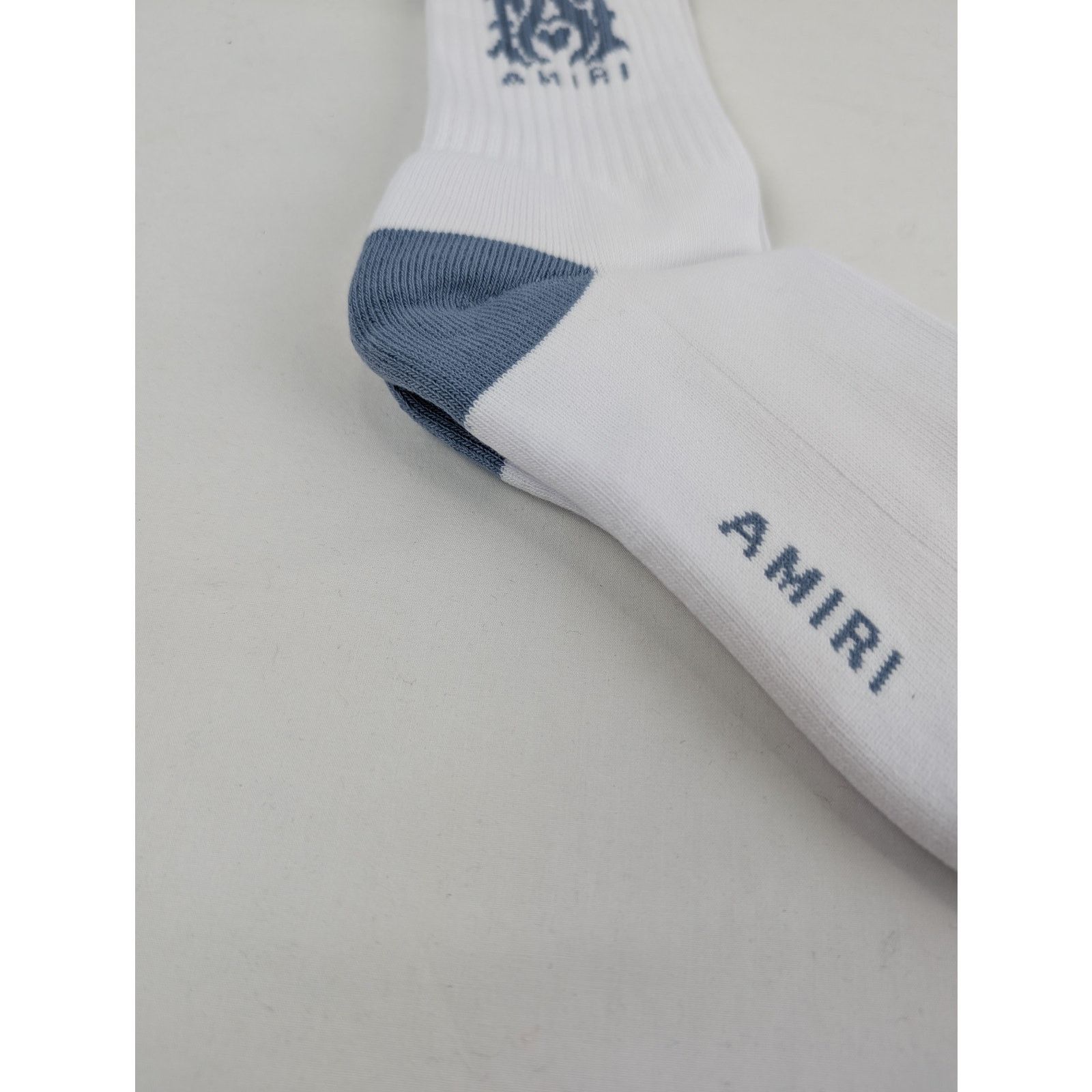 Amiri o1rshd1 Q:2 / Size: 45-46 / MA Stripe Socks White/Dusty Blue Size ONE SIZE - 8 Thumbnail