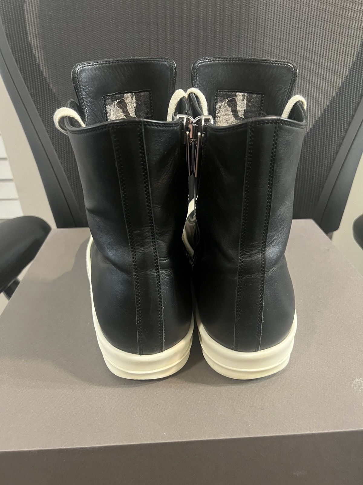 Rick Owens Mainline Leather Ramones High Top Black Size US 9 / EU 42 - 9 Thumbnail