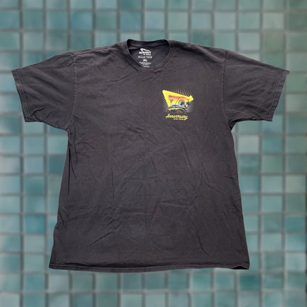 Logo 7 In N Out Burger Shirt Mens XL Black 70th Anniversary Graphic Logo Print Size US XL / EU 56 / 4 - 1 Thumbnail