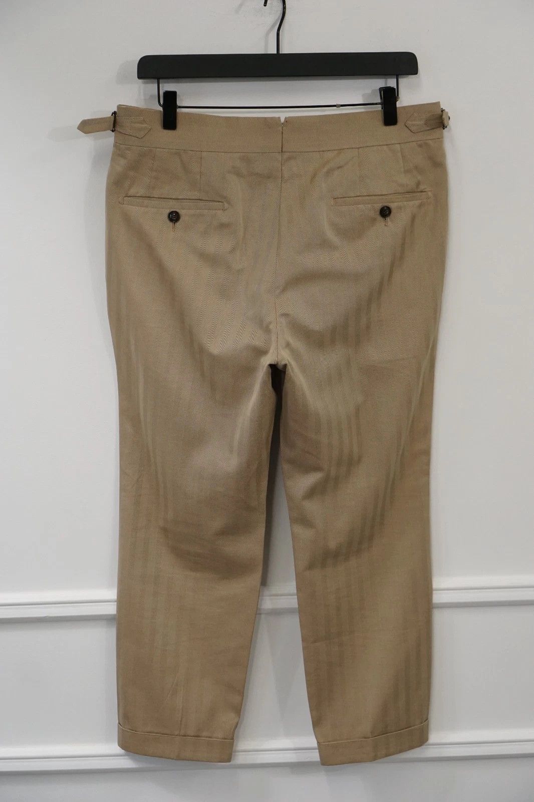 Suitsupply Men Suitsupply Pants Bolzano Double Pleat Cotton Brown US38S Size 38S - 2 Thumbnail