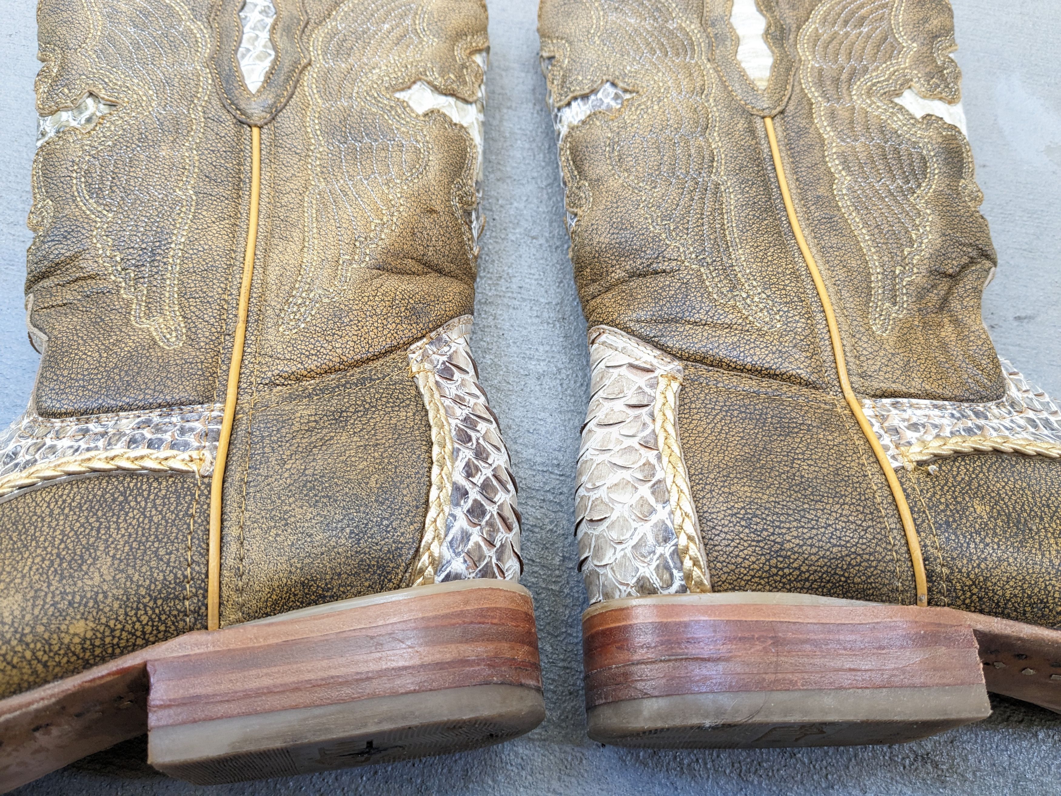 Other Denver Cowboy Boots Brown Snake Print 8.5 Leather Mexico Size US 8.5 / EU 41-42 - 8 Thumbnail