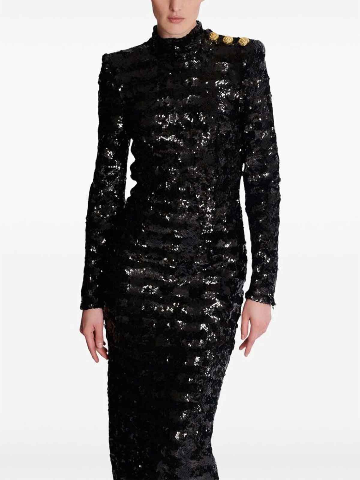 o1s1wg111025 Sequin Maxi Dress in Black