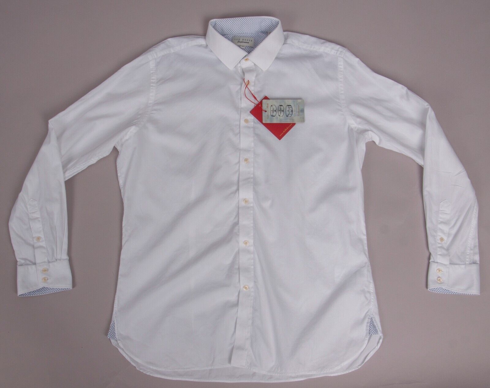 Ted Baker Ted Baker Etrigan Cotton Endurance Dress Shirt 34/35 White Size US L / EU 52-54 / 3 - 10 Thumbnail