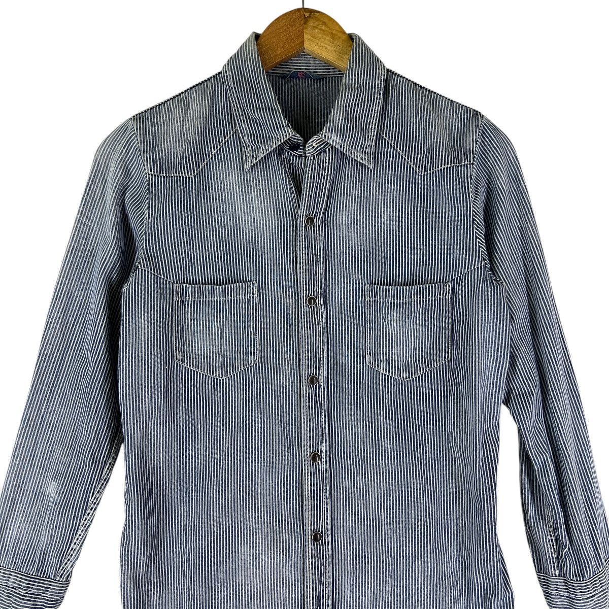 45rpm R BY 45RPM HIKORY STRIPE SNAPBUTTON LONG SHIRT MADE IN JAPAN Size M / US 6-8 / IT 42-44 - 5 Thumbnail