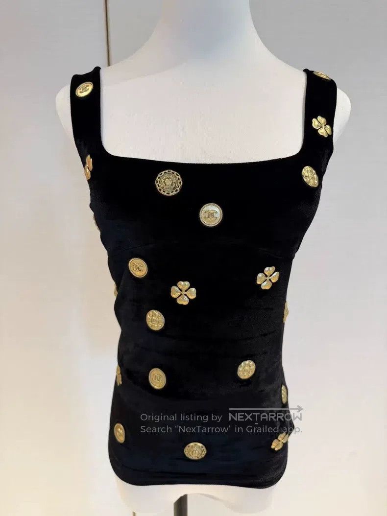 Chanel Chanel Handicraft workshop black velvet suspender vest Size XXS / US 00 / IT 34 - 1 Thumbnail