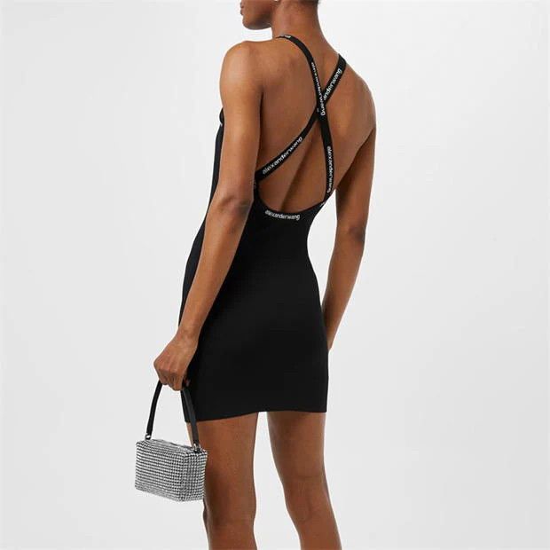 Alexander Wang o1g2r1mq0824 Jacquard Logo Knit Dress in Black Size M / US 6-8 / IT 42-44 - 5 Thumbnail