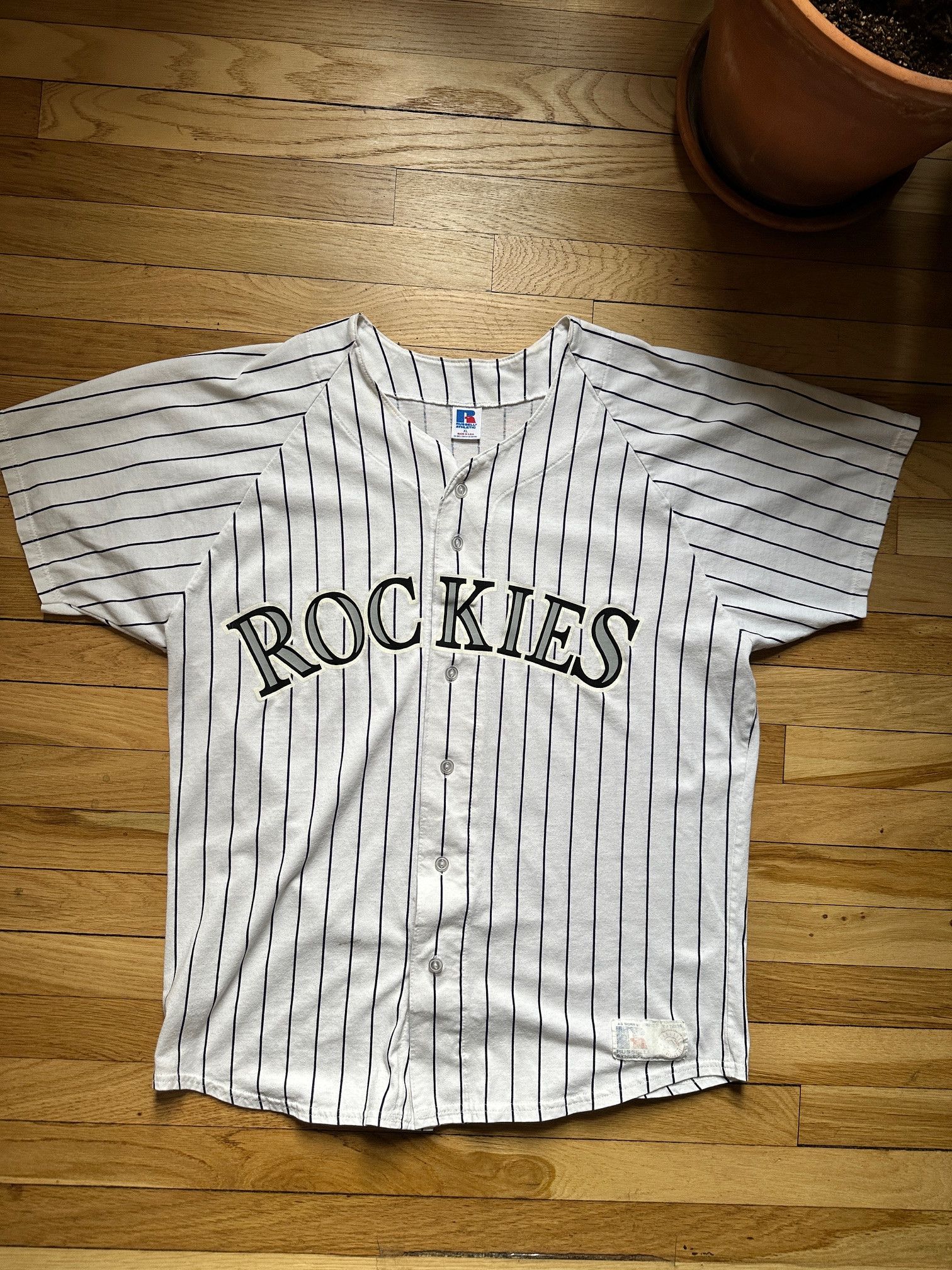 Russell Athletic Colorado Rockies MLB Baseball Jersey Pinstripe XL Russell Size US XL / EU 56 / 4 - 1 Thumbnail